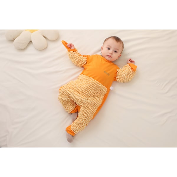 Baby baby krypkläder barnkläder i ett stycke dragkedja anti-smuts höst och vinter BLUE 80cm