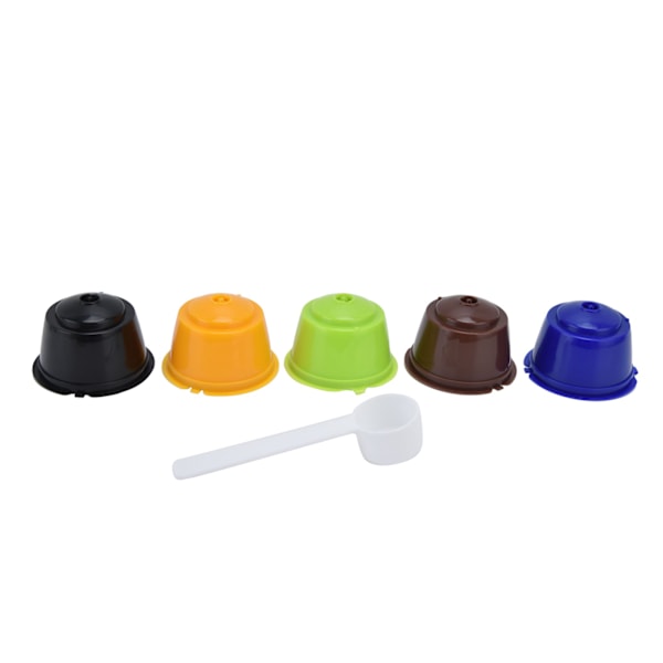 Dolce Gusto Kompatibla Återanvändbara Kaffepods 5 st 50ml Återfyllningsbara Kapslar med Sked för Bekväm Användning
