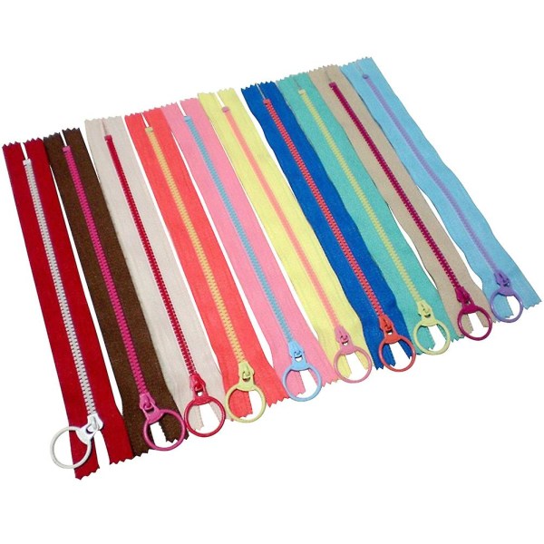 20 st plasthartsdragkedjor med lyftring Färgglad dragkedja för skräddarsydd sömnad Hantverk Väska plagg
