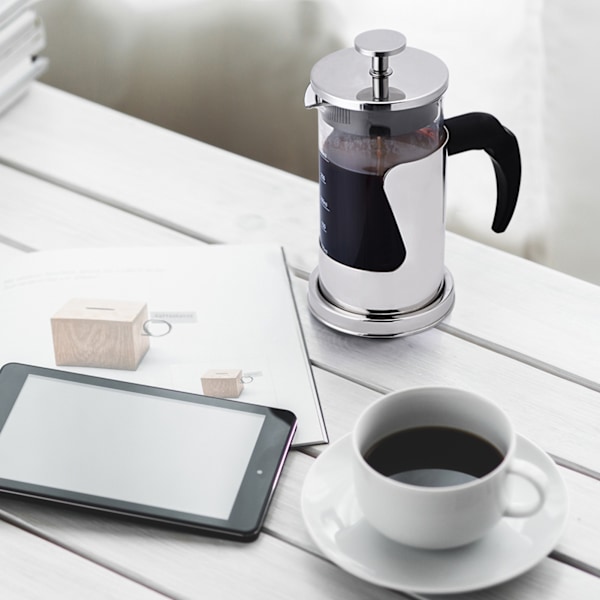 304 Rostfritt Stål & Glas Fransk Press Kaffe & Te Maker 350ML Värmebeständig Dubbelväggad Isolerad Kan för Varma & Kalla Drycker