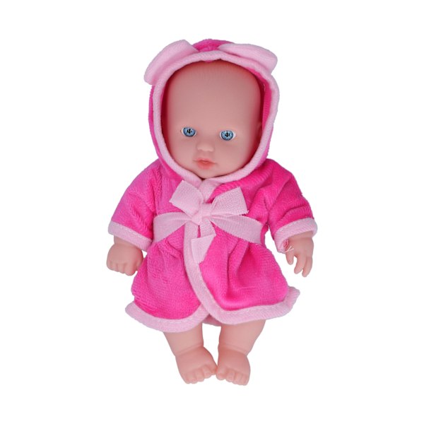 Nyfödd Reborn Babydocka 8 tum Realistisk Mjuk Kropp Simulering med Ros Röd Klänning, Mysig och Realistisk för Rollspel och Presentgivning