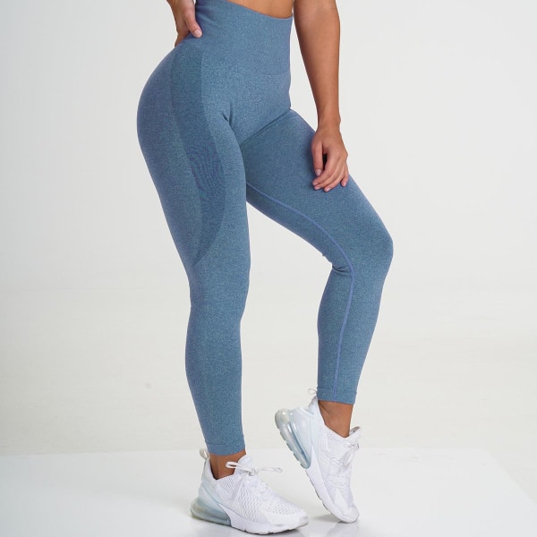 Spräckliga sömlösa Leggings Kvinnor Mjuka träningstights Fitness Outfits Yogabyxor Gymkläder med hög midja Bright Yellow M