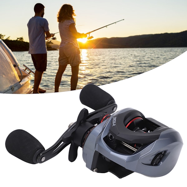 Högerhänt Baitcasting Fiske Rulle 7.2:1 Hastighetsförhållande Metallhjul för Allt Vatten Fiske Linje, Drop Wheel Design för Smidig Kastning
