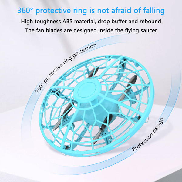 Mini Handdriven Inomhusflygande Drone för Barn, LED UFO Leksak med USB Laddningsbart Batteri, Födelsedagspresent för Pojkar och Flickor