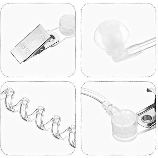 4-pack Spy Öronproppar Leksaker Säkerhetsheadset Öronpropp Agent Spy Öronpropp Kostymrekvisita Snap On Ersättningsakustisk Slang För 2-vägs Radio Audioheadset