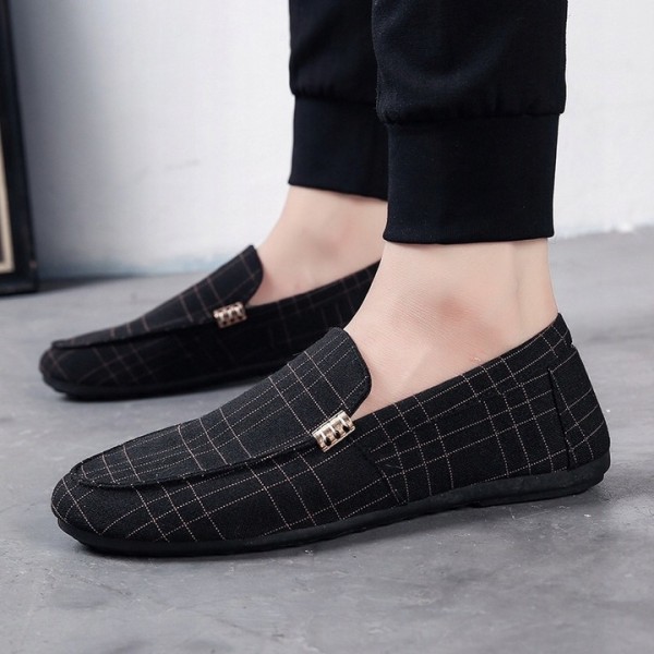 Komfort för män Casual Modetrend Enfots stigbygel Loafers Mjuka svettabsorberande tygskor grey 41