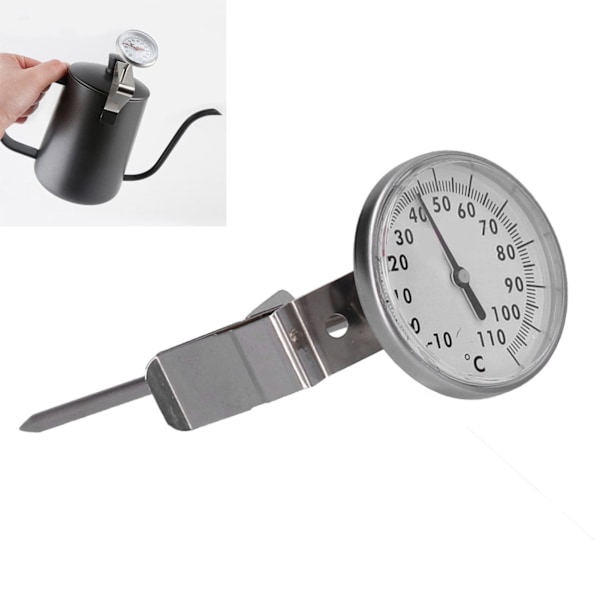 Rostfritt Stål Kaffetermometer för Kök Restaurang, Matlagning Mjölktermometer, Noggrann Temperaturmätning, Hållbar och Lätt att Rengöra
