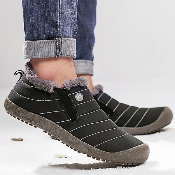 Män snö ankel boots fodrade utomhus varma skor Blue 37