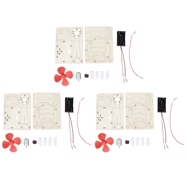 Pedagogisk Elektrisk Fläktmodell i Trä för Barn, DIY Trähantverk, Intressant Vetenskapsprojekt för Barn, Lätt att Montera