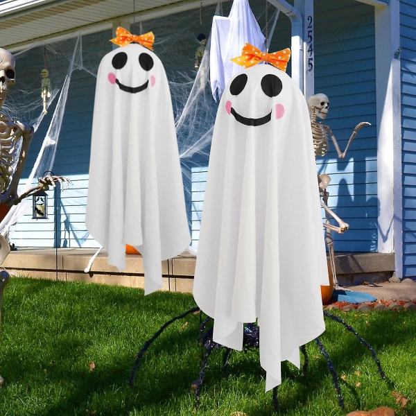 Halloween Spöke Hängande Spöke Trädgård Skräck Dekoration Hänge Plats Layout Rekvisita Vit Spökdörr G184 24x62cm