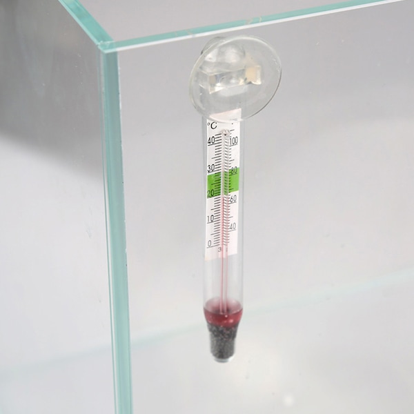 Nedsänkbar Akvarietermometer med Sugkopp, Glasfisk Tank Vattentemperaturmätare, Noggrann och Hållbar, Lätt att Läsa