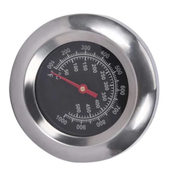 Grilltermometer i legeringstål, M10-gänga, hög precision, tydlig skala, enkel montering för kök, camping