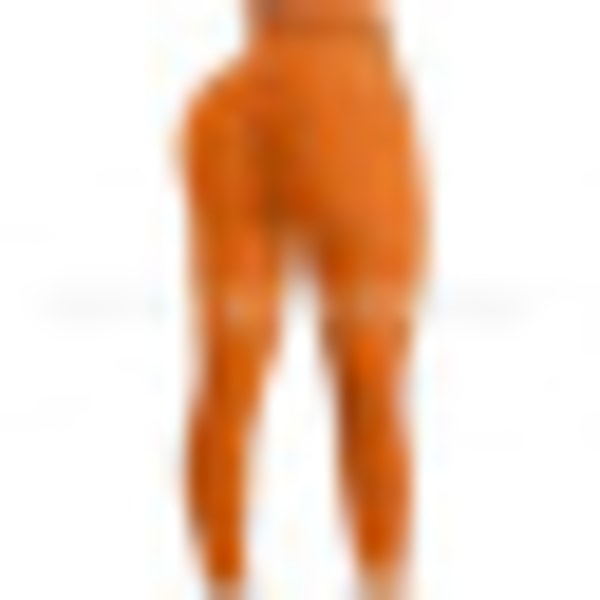 Push Up Leggings Sport Kvinnor Fitness Yogabyxor med hög midja Orange XL