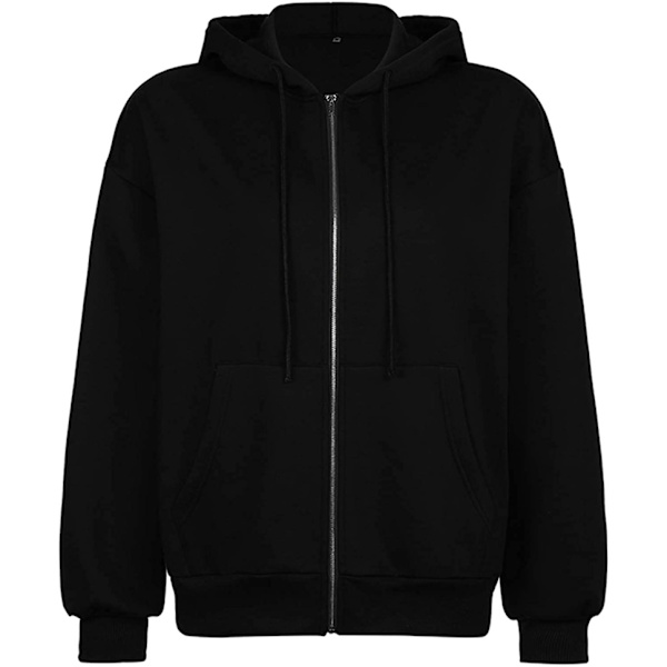 Söt huvtröja för tjejer, tonårsflickor, höstjacka, överdimensionerad tröja, avslappnad, med dragsko, kläder, dragkedja, Y2k-huvtröja med fickor red M