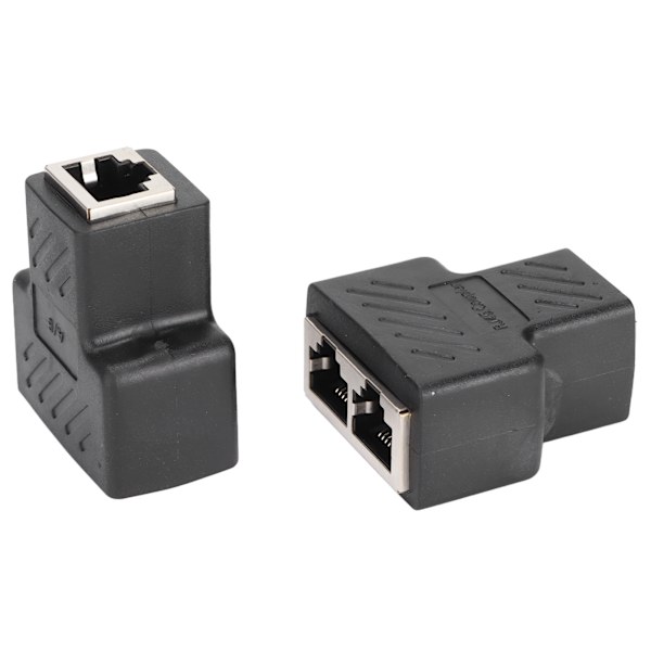 2-vägs RJ45 Ethernet-delare 1 till 2 vägar Ethernet-switch för router TV-box dator videokamera, 2-pack RJ45 Ethernet-förlängare