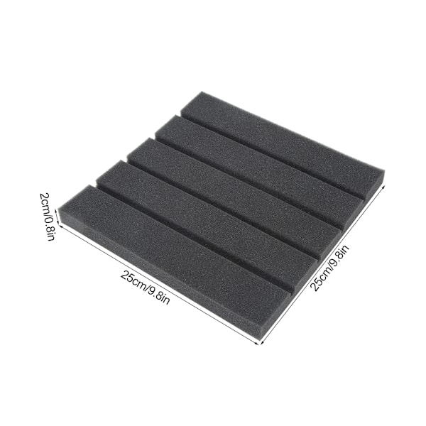 6-pack Ljudisoleringsskumplattor 25x25x2cm Akustisk Ljudabsorberande Svamp för Pianorum Inspelningsstudio Ljudisolering och Bullerreducering