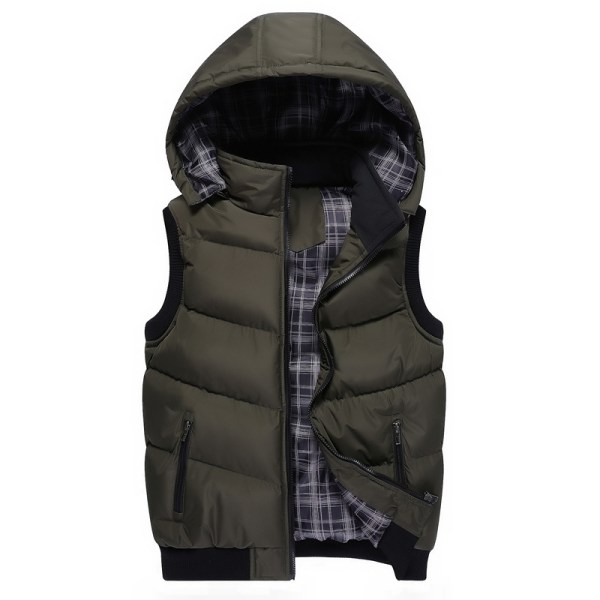 Väst Herrar Gilets Casual Utomhus Quiltat Bodywarmer Utomhus Sport Dunväst Sportjacka Ytterplaggvästar green XL