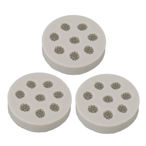 Silikonform för Tårta i Hallonform, 3-pack, Flexibel Mjuk Grå DIY Bakform för Enkel Avformning, Perfekt för Marsipan, Choklad och Tårta Dekoration