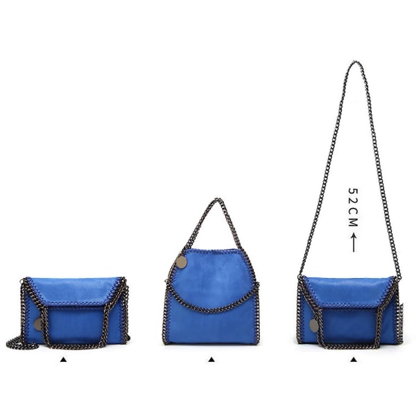 Crossbody-väskor för kvinnor Mode Axelväska Kedjeväskor Mode Portable Chain Woven Handbags Black