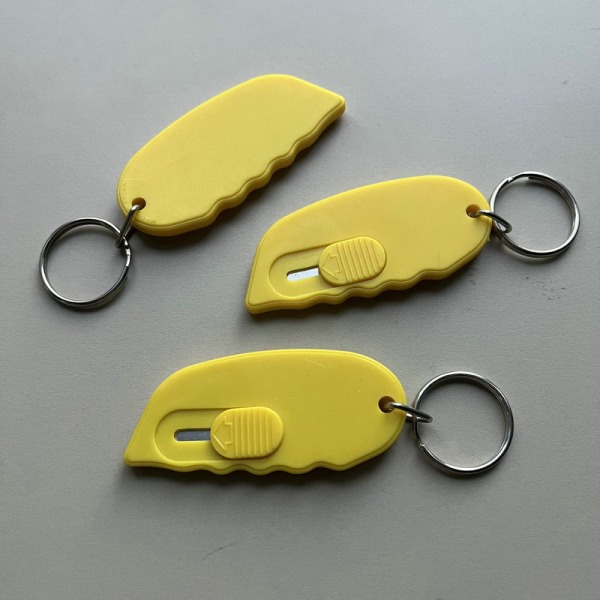 Mini Krympplastlådöppnare Brevskärare Mini Safety Blade Lådöppnare (10st) Yellow