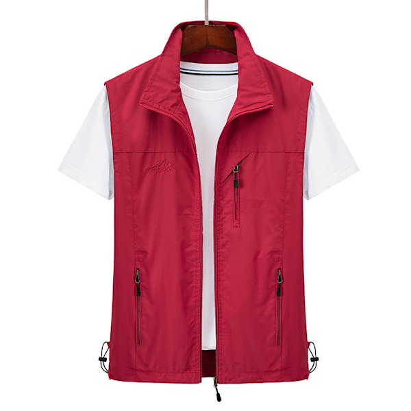 Vår-Sommar Herr Tactical Outdoor Bergsklättring Fiskeväst Andningsbar Multifunktionell Väst red 4XL