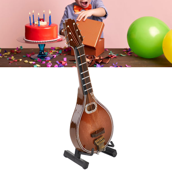 Mini Mandolin Instrument för Heminredning - 8-Strängig Handgjord Modell, Snygg Gåva