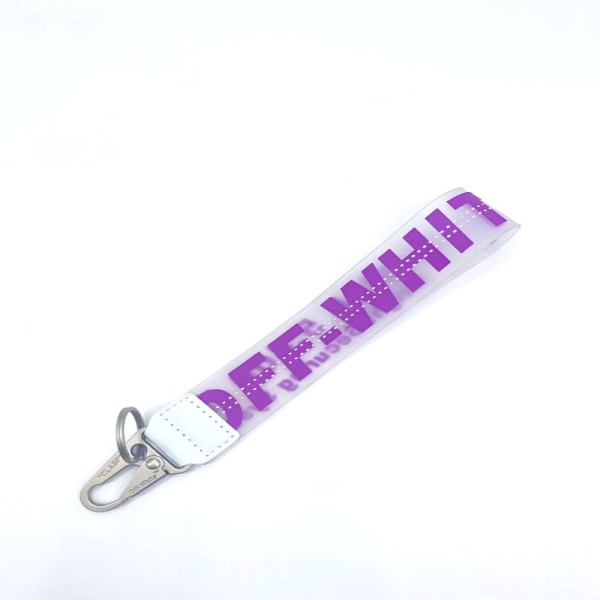 Fashionabla nyckelband Gummi Industriellt bälte Kontorsmärke Hållare Mobiltelefon Plånbok Jeans Dekoration Lanyard Svart Purple