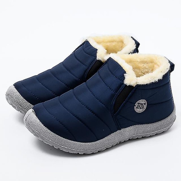 Herrskor Vinterstövlar Lätta Snöskor Vattentäta Vinterskor Plus Storlek 47 Slip-On Unisex Ankelvinterstövlar Blue 36