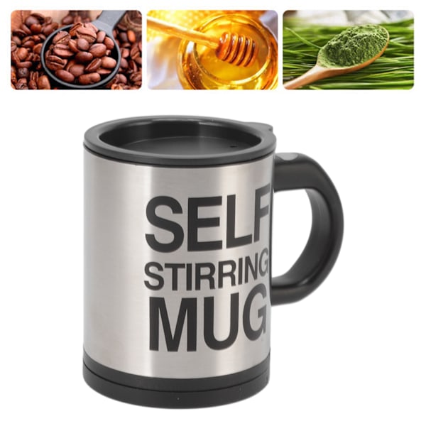 Elektrisk Självrörande Mugg 400ml Automatisk Blandning Kaffe Mugg för Svarta Drycker, Hållbart BPA-Fri Material, Lätt att Använda och Rengöra