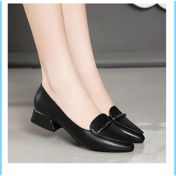 Handgjorda lackerade loafers för damer i läder med spetsig tå glider bekvämt på damlägenheter grey 37