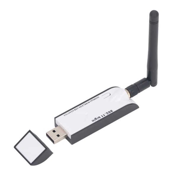 300 Mbps Trådlös USB WiFi-adapter med antenn, IEEE 802.11b/g/n, pålitlig anslutning för hemmakontor och stationära datorer, USB WiFi-dongel för Windows