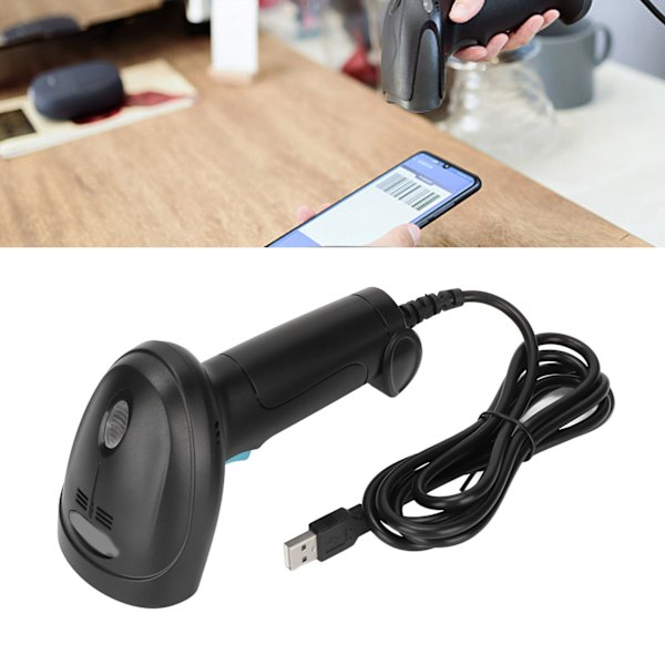 Portabel IP54 Vattentät 1D 2D Streckkodsläsare, Ergonomisk USB-design för snabb och effektiv skanning