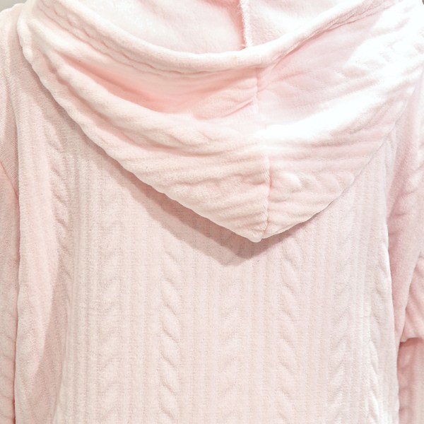 Huvmorgonrock för damer Badrock Varm Mjuk Dam Fleece Långa dräkter med dragkedja Pink-Male XL