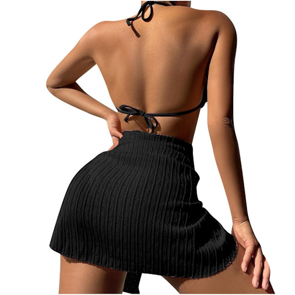 Damernas Baddräkter Kvinnor Sexig Bikini Split Bikini Trestegs Baddräkt Split Baddräkt Set Badkläder Kvinnor M