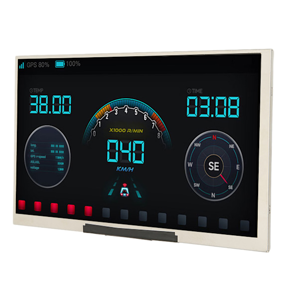 7-tums IPS-skärm HD-display för Raspberry Pi & Windows-dator, 170 graders betraktningsvinkel, tunn bakgrundsbelyst integrerad display