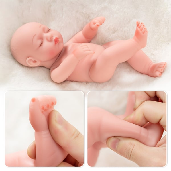 10 tum Livsliknande Bebisdocka Simulation Mini Realistisk Barnflickor Leksaker Födelsedagspresent, Mjuk och Gosig Miniatyrdocka för Rollspel och Fantasifullt Lek