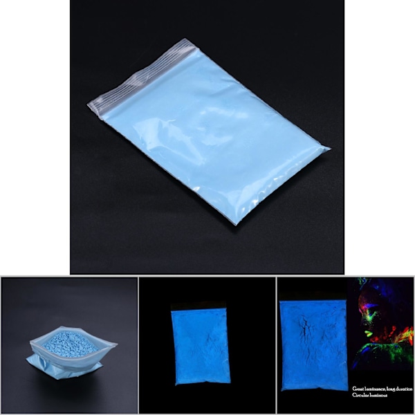 Noctilucent Blå Fluorescerande Lysande Pulverfärg DIY Pigment Nagellackbeläggning för Unik Glöd Effekt, Giftfri och Säker att Använda