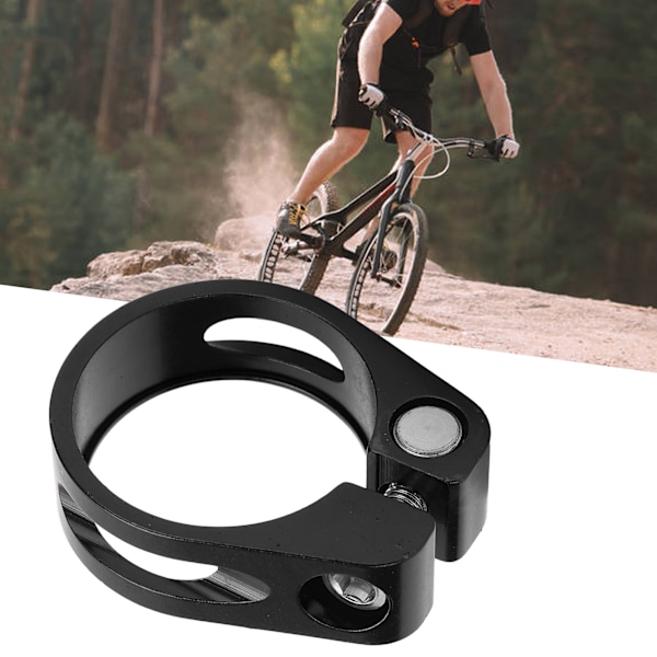 31,8 mm Cykelsadelklämma Rörklämma Aluminiumlegering Snabbspänne Cykelsadelklämma, Svart, Hållbar och Lätt Design