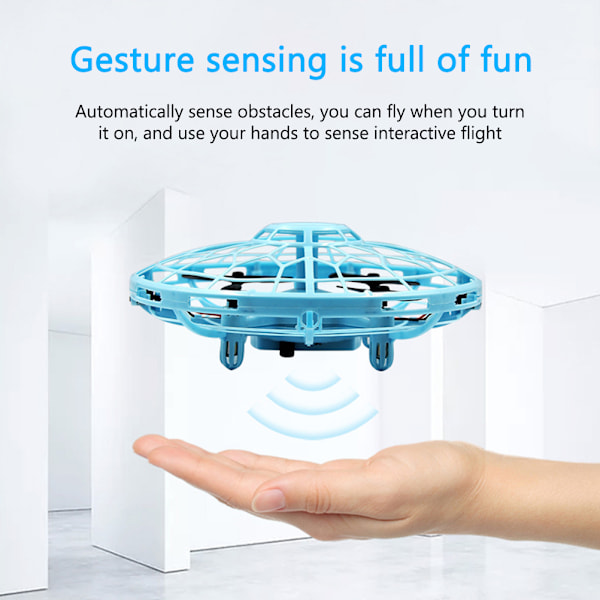 Mini Handdriven Inomhusflygande Drone för Barn, LED UFO Leksak med USB Laddningsbart Batteri, Födelsedagspresent för Pojkar och Flickor