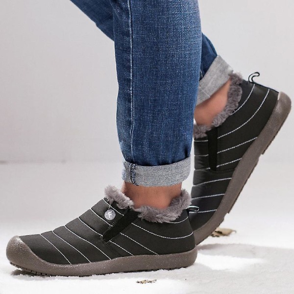 Män snö ankel boots fodrade utomhus varma skor Grey 40