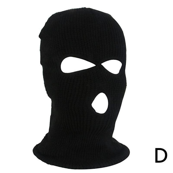 Varm Unisex Balaclava Mask med 3 Hål för Vinter Black