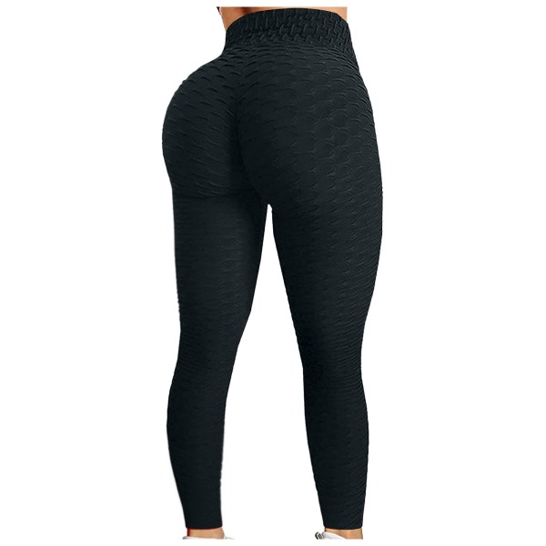 Push Up Leggings Sport Kvinnor Fitness Hög Midja Yoga Byxor Black L