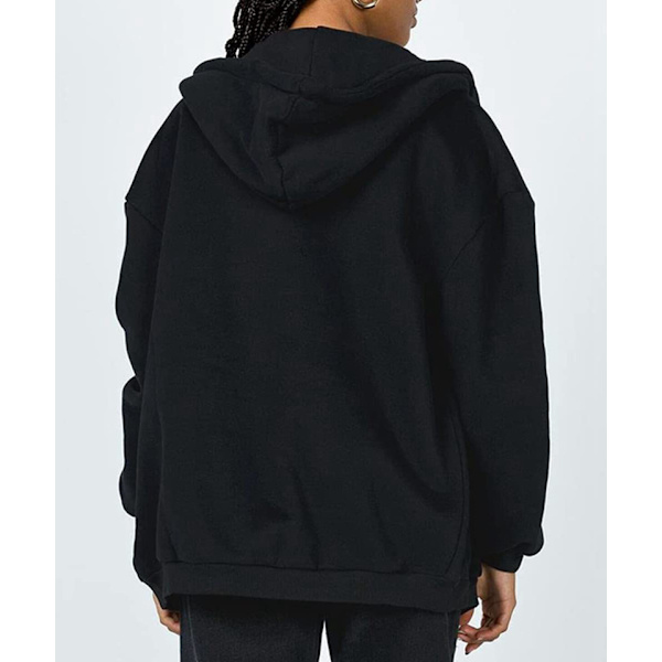 Söt huvtröja för tjejer, tonårsflickor, höstjacka, överdimensionerad tröja, avslappnad, med dragsko, kläder, dragkedja, Y2k-huvtröja med fickor red XL