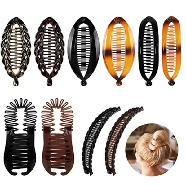Bananklippset Fiskklipp Hårslips Modekam Lat Kam 20pcs