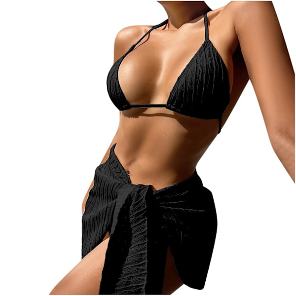 Damernas Baddräkter Kvinnor Sexig Bikini Split Bikini Trestegs Baddräkt Split Baddräkt Set Badkläder Kvinnor M