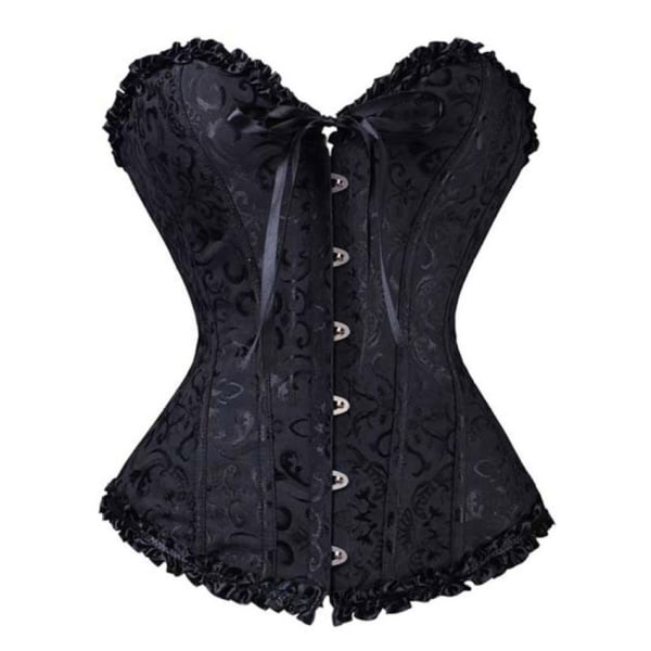 Sexiga Korsetter Klänningar För Kvinnor Plus Size Kostym Overbust Burlesk Korsett Och Mini Kjol Set Tutu Corselet Black 5XL