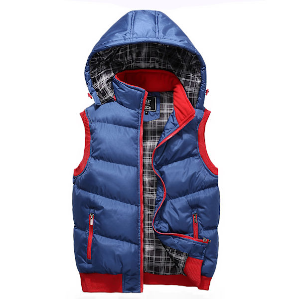 Väst Herrar Gilets Casual Utomhus Quiltat Bodywarmer Utomhus Sport Dunväst Sportjacka Ytterplaggvästar blue XL