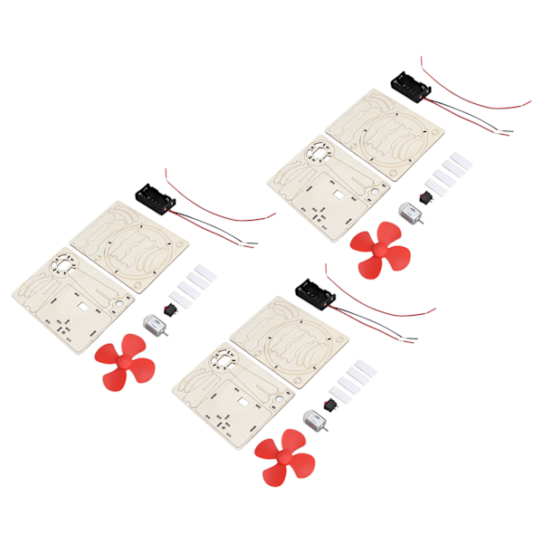 Pedagogisk Elektrisk Fläktmodell i Trä för Barn, DIY Trähantverk, Intressant Vetenskapsprojekt för Barn, Lätt att Montera