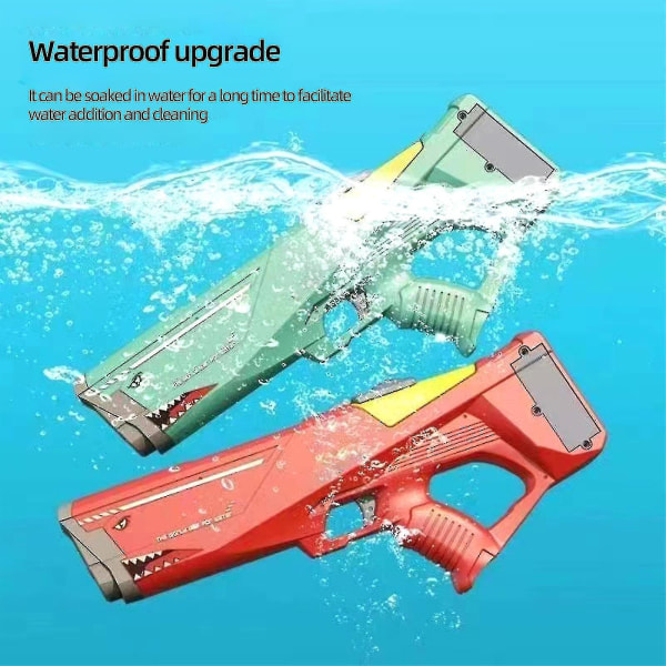 2023 nya elektriska vattenpistoler för vuxna barn, kraftfull automatisk vattenpistol, vattenblåsare skytte utomhus strand poolleksaker green