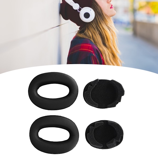 Sony MDR-1000X WH-1000XM2 Hörlursersättningsöronkuddar med Tuning Cotton och Svampkudde, Kompatibel med Sony Hörlurar Svart